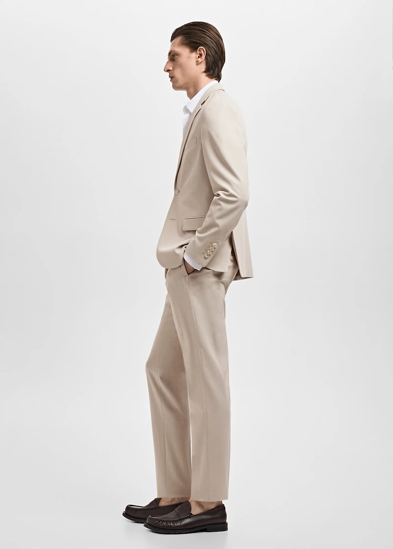 Stretch fabric super slim-fit suit trousers