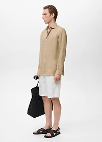 100% linen slim-fit shirt