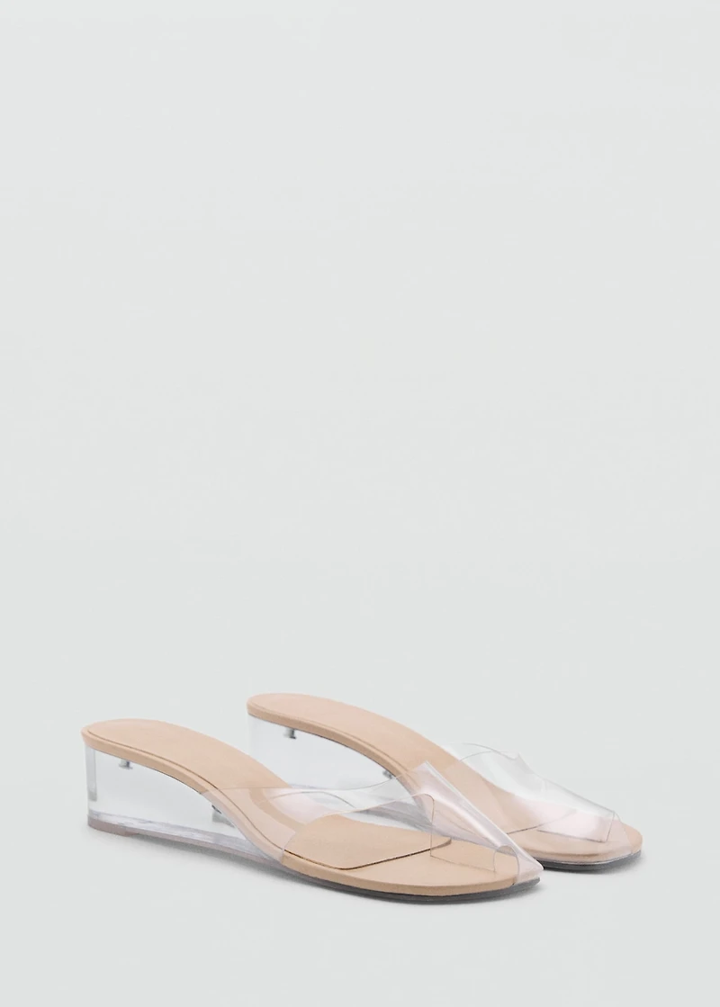 Transparent vinyl wedge sandals
