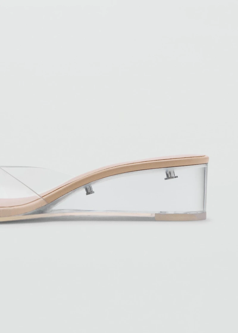 Transparent vinyl wedge sandals