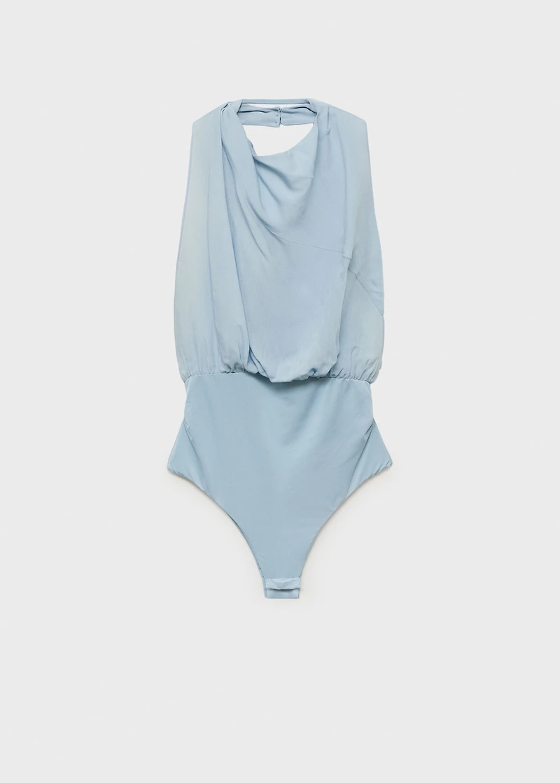 Puffed open-back bodysuit