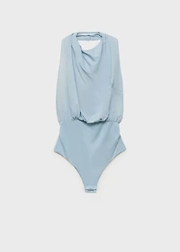 Puffed open-back bodysuit