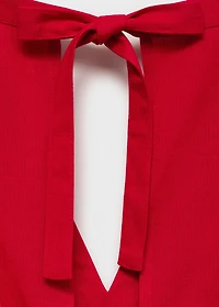 Ruched details linen-blend top