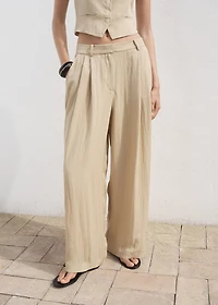 Straight mid-rise suit pants