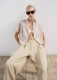 Straight mid-rise suit pants