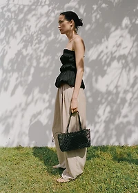 Straight mid-rise suit pants