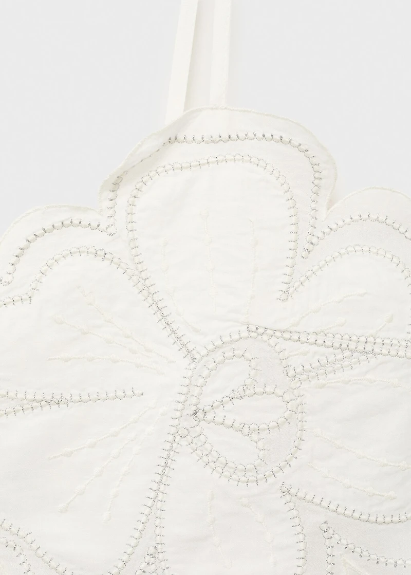 Embroidered flower top