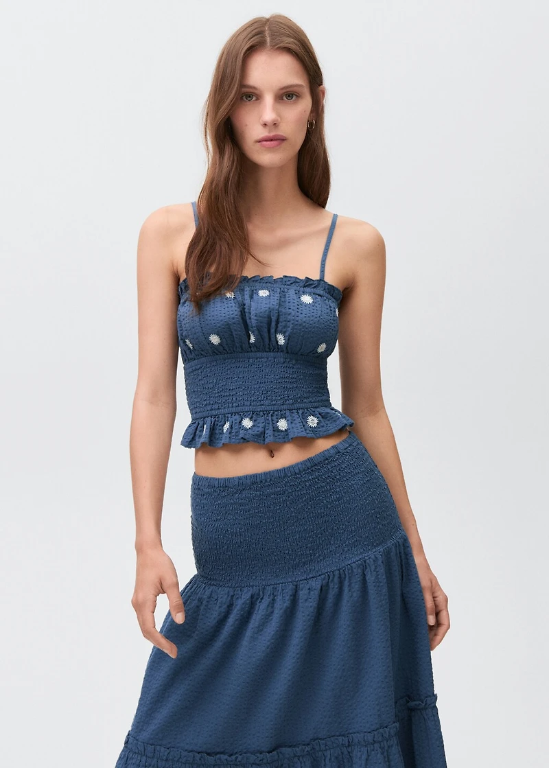 Mirror-embroidered top