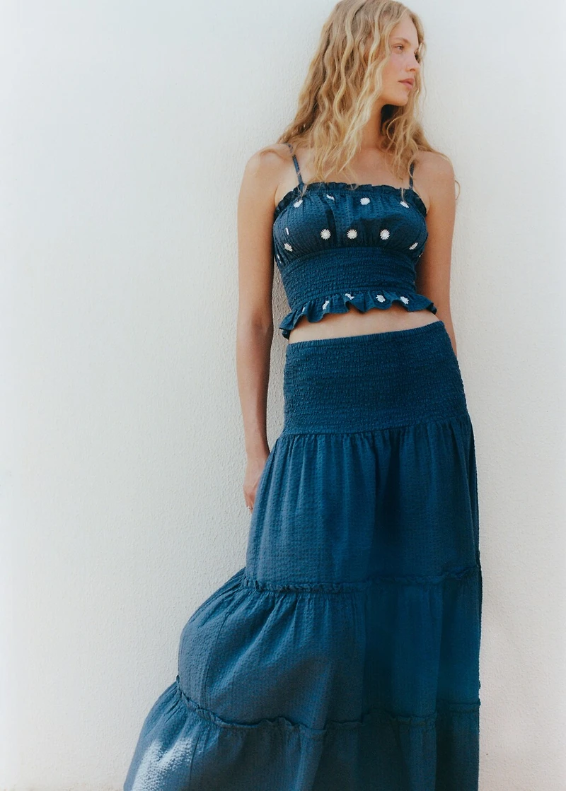 Mirror-embroidered top