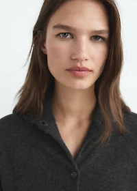 Cropped wool cardigan with buttons