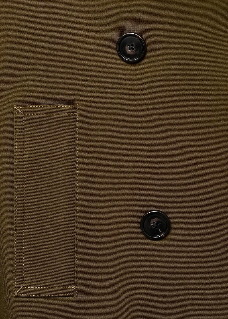 Oversized short double-breasted trench coat