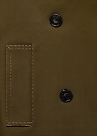 Oversized short double-breasted trench coat