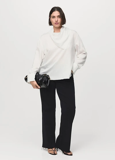 Striped blouse with handkerchief