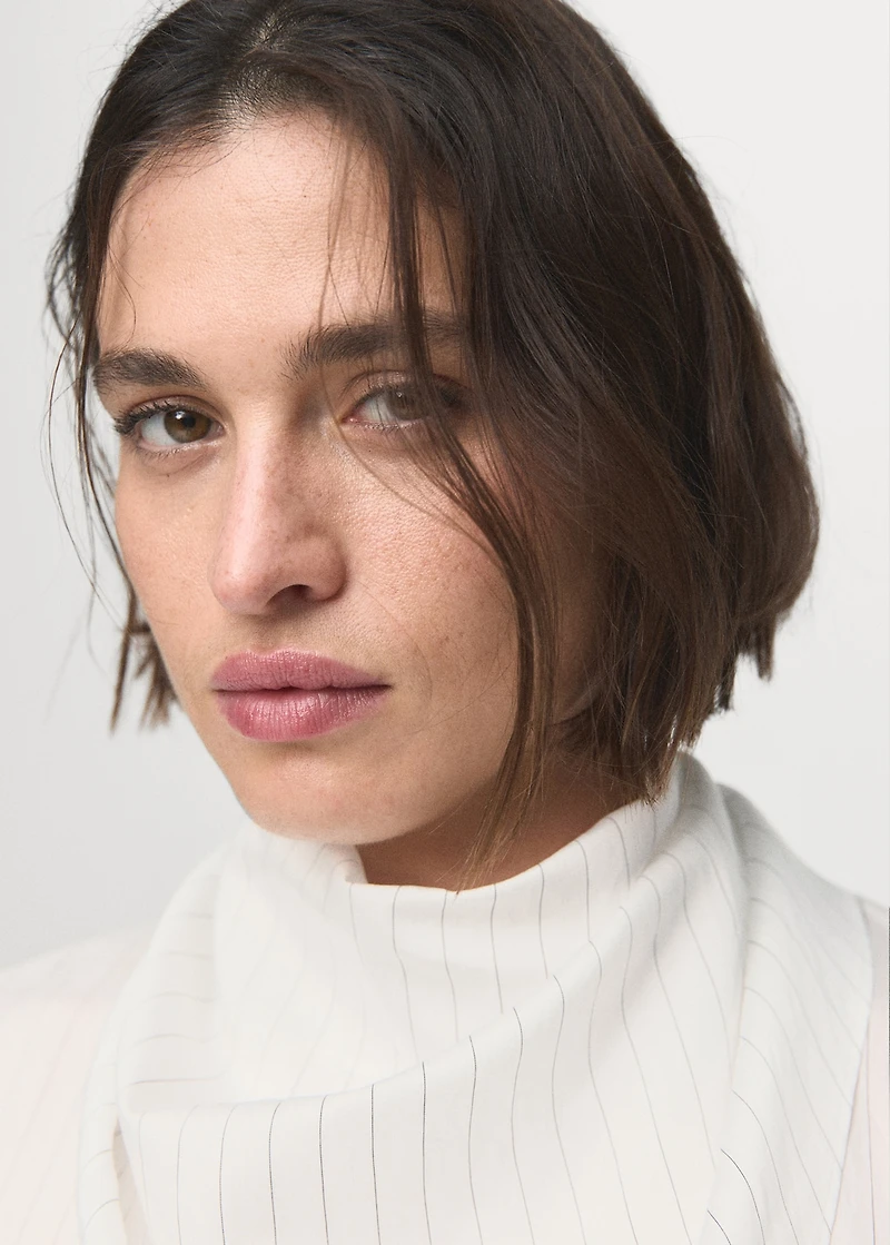 Striped blouse with handkerchief