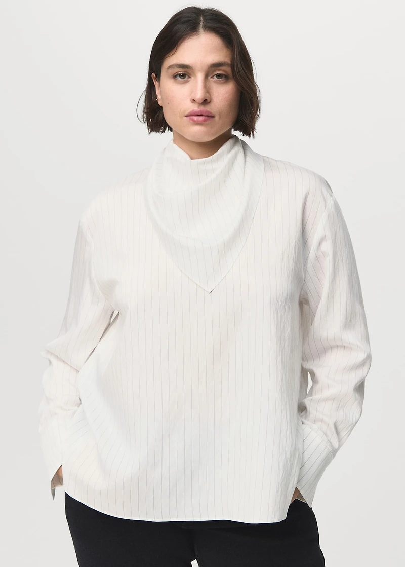Striped blouse with handkerchief
