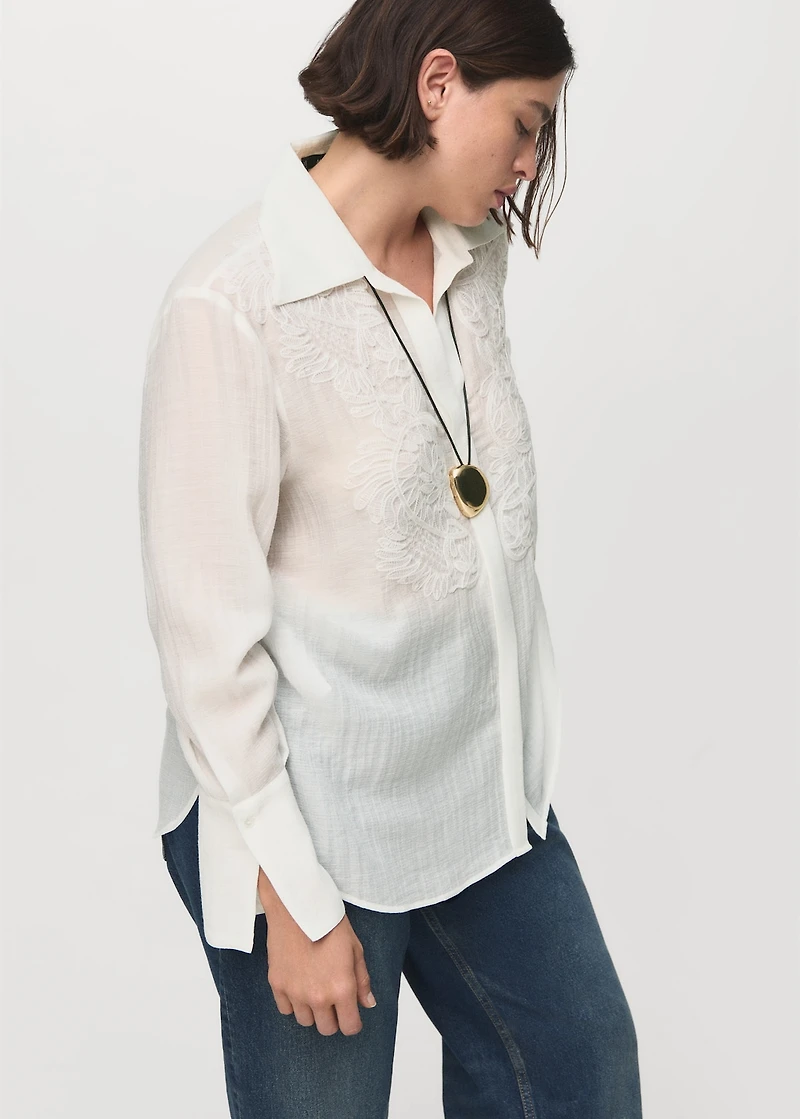 Lyocell shirt with patches