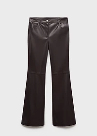 Faux-leather flared trousers