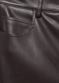 Faux-leather flared trousers