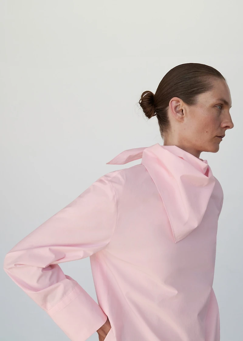 Poplin blouse with handkerchief