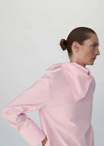 Poplin blouse with handkerchief