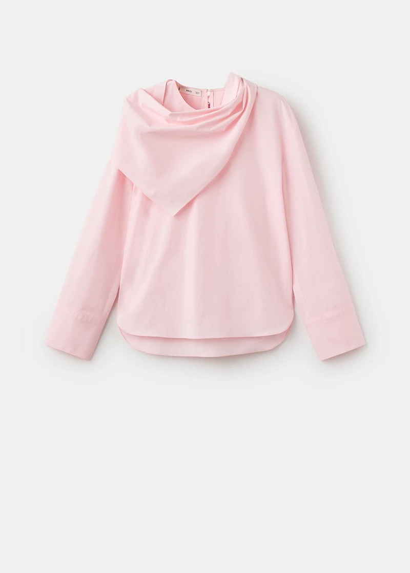 Poplin blouse with handkerchief