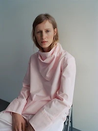 Poplin blouse with handkerchief