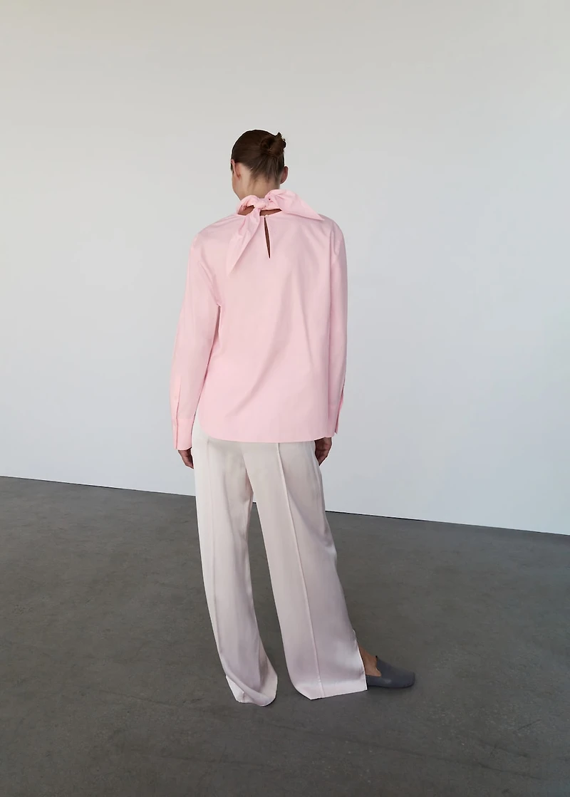 Poplin blouse with handkerchief