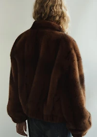 Faux-fur jacket with pockets