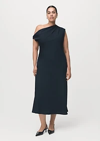 A-line dress with asymmetrical neckline