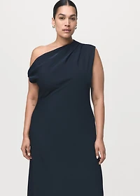 A-line dress with asymmetrical neckline