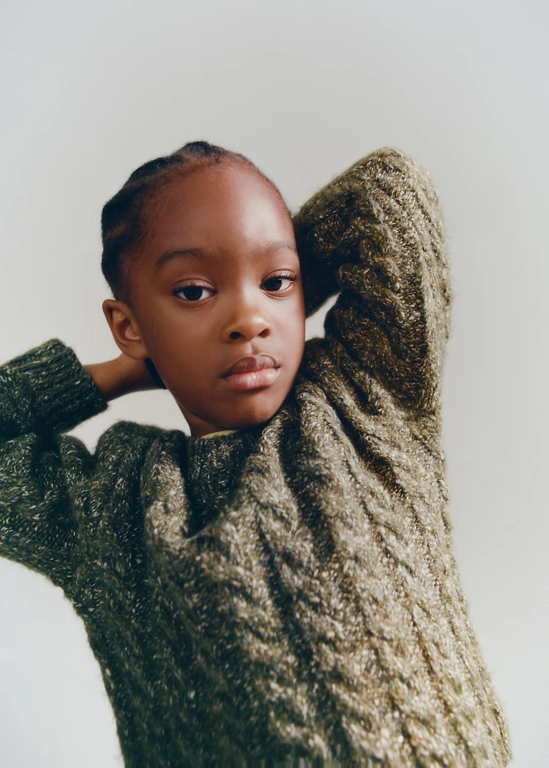 Braided knitted sweater