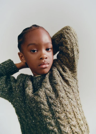 Braided knitted sweater