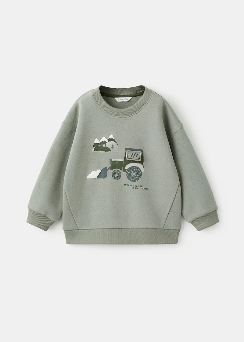 Printed embroidered sweatshirt