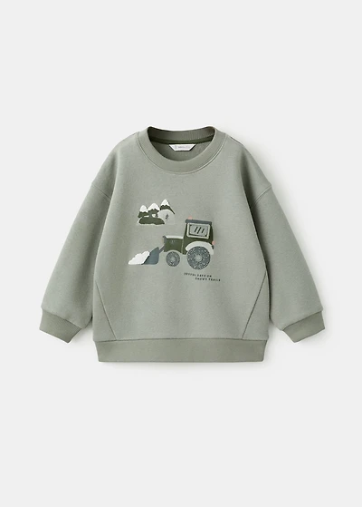 Printed embroidered sweatshirt