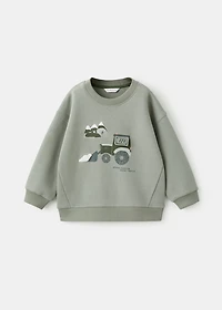 Printed embroidered sweatshirt