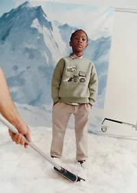 Printed embroidered sweatshirt