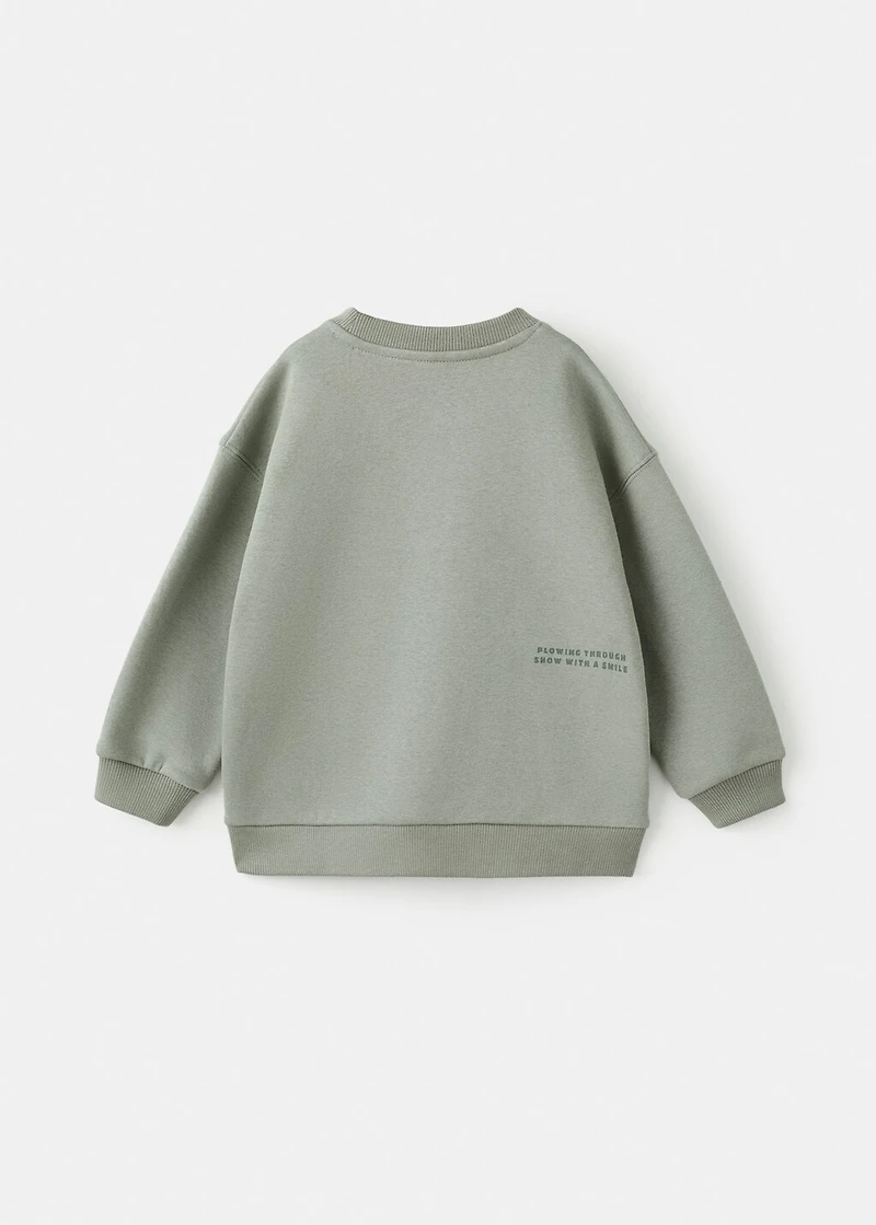 Printed embroidered sweatshirt