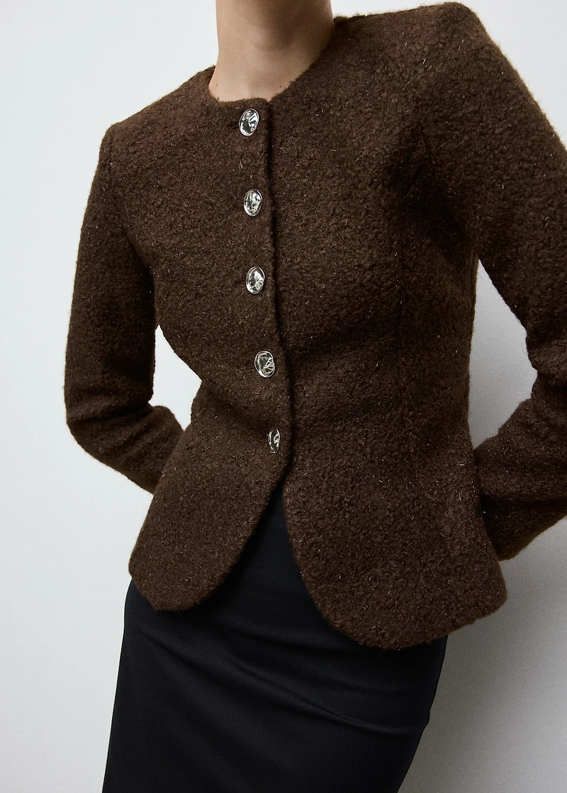 Bouclé jacket with jewel buttons