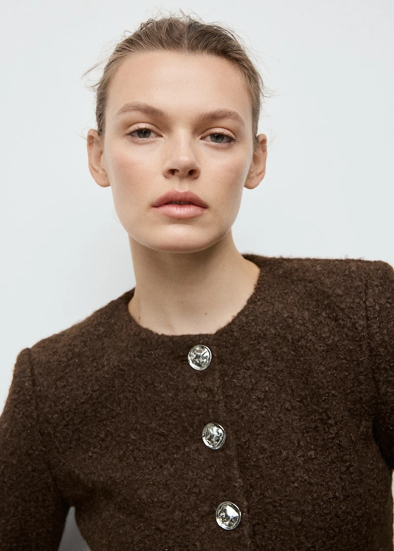 Bouclé jacket with jewel buttons