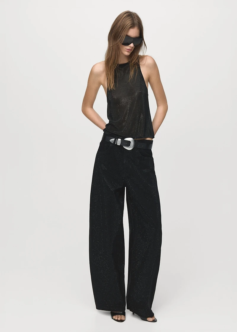 Balloon jeans with rhinestones