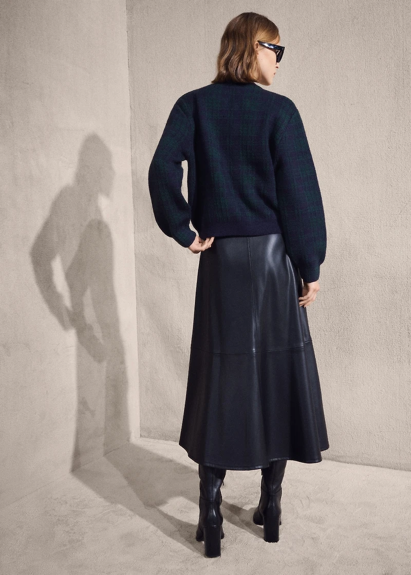 Checkered zipper cardigan