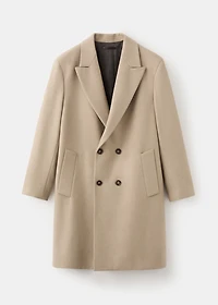 Long double-breasted wool coat