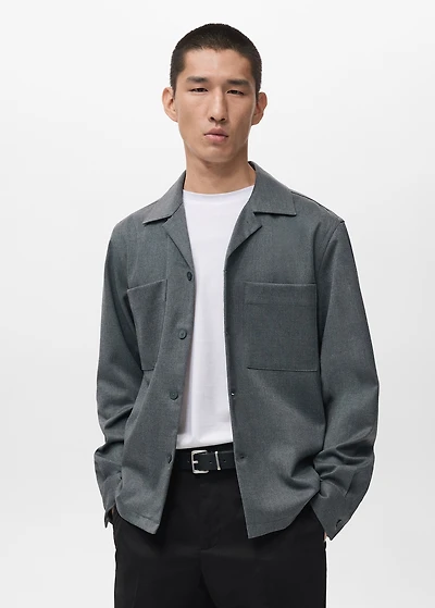 Fluid overshirt with pockets