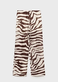 Zebra-print fluid pants