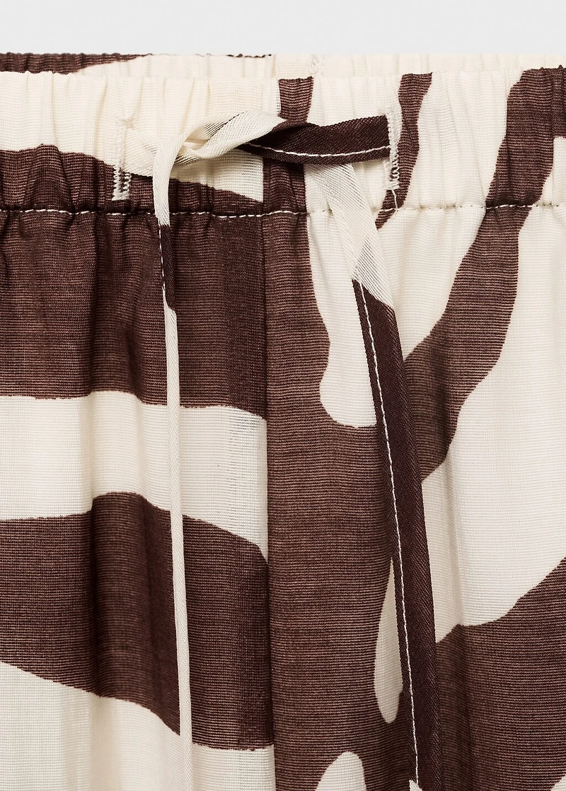 Zebra-print fluid pants