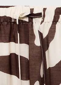 Zebra-print fluid pants