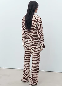 Zebra-print fluid pants