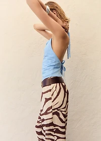 Zebra-print fluid pants