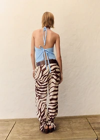 Zebra-print fluid pants