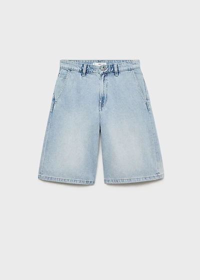 Straight-fit mid-rise denim jorts
